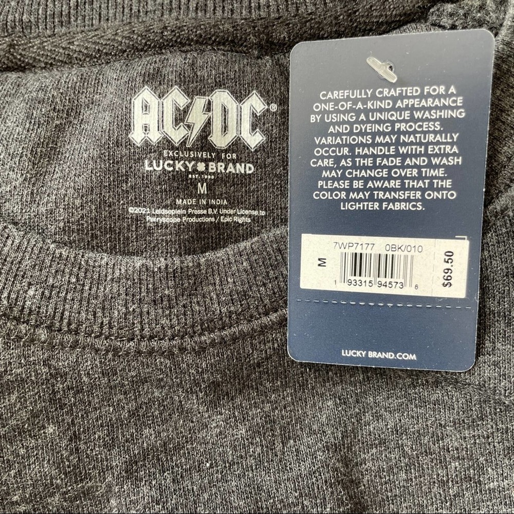 Lucky Brand Gray AC/DC Band Sweatshirt Size Medium - Picture 4 of 7
